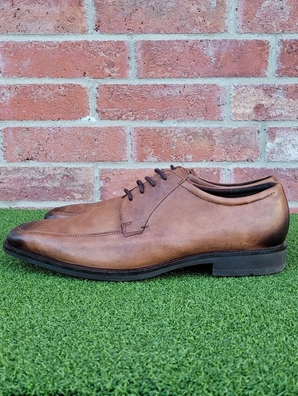 Mens ECCO Brown Leather Lace Up Dress Shoes - Euro 47 - US Size 13